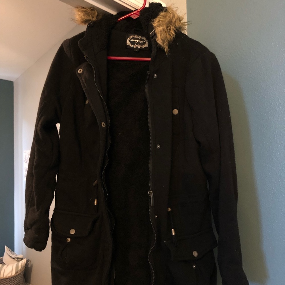 Winter coat with fur hood